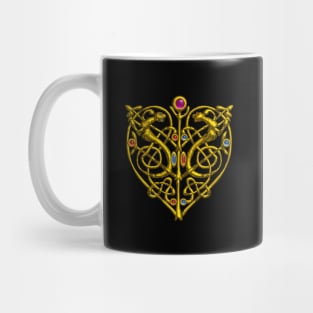 HYPER VALENTINE / GOLD CELTIC HEART WITH LIZARDS IN BLACK Mug